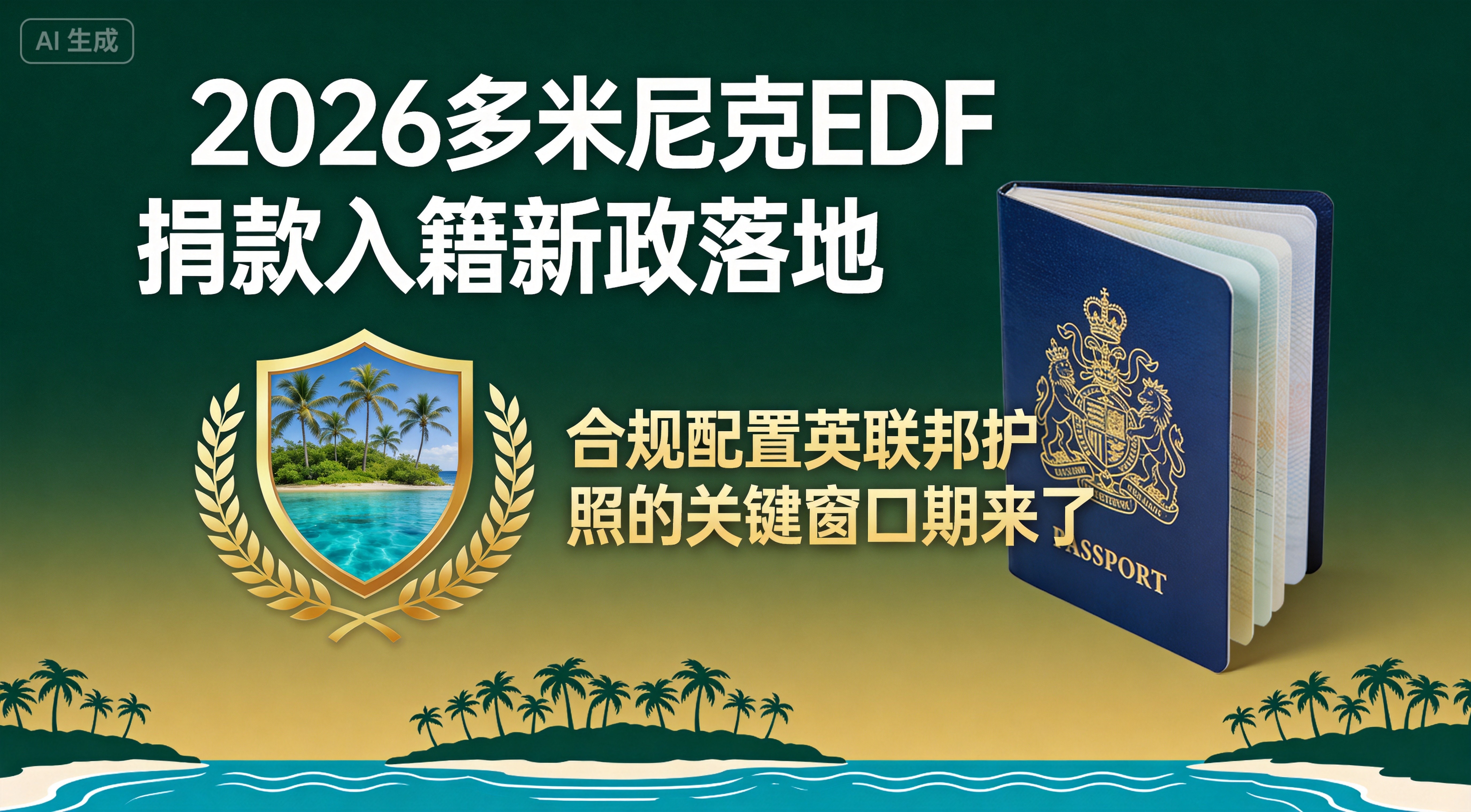 2026多米尼克EDF捐款入籍新政落地,合规配置英联邦护照的关键窗口期来了